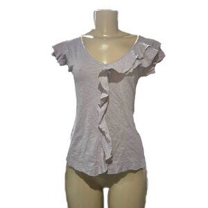 ˚ ༘⋆🛍️Y2K Great Plains London Ruffled Cotton Fairy core Lilac T-Shirt Top  ｡˚👚